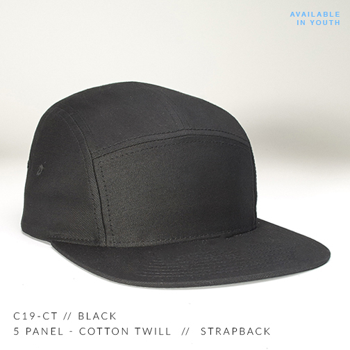c19-CT // 5 Panel - Cotton Twill // Custom Strapback — CAPTUER 